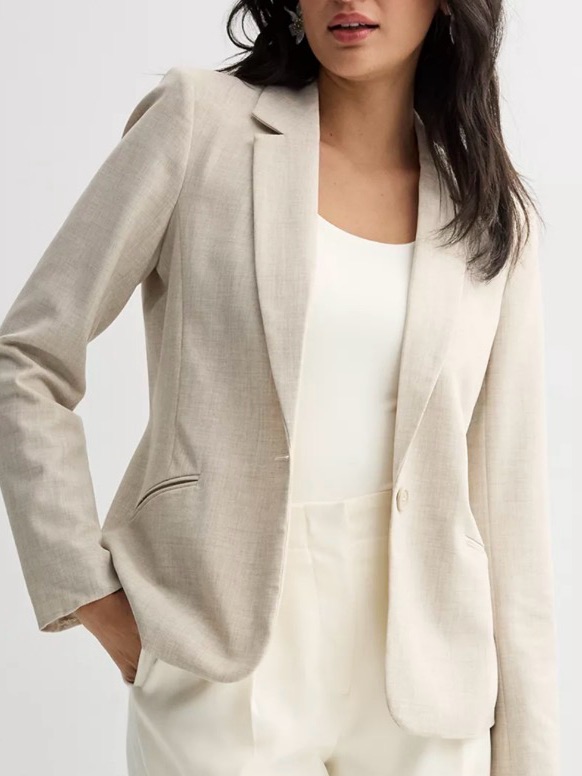 Zara Light Beige Single-Breasted Blazer